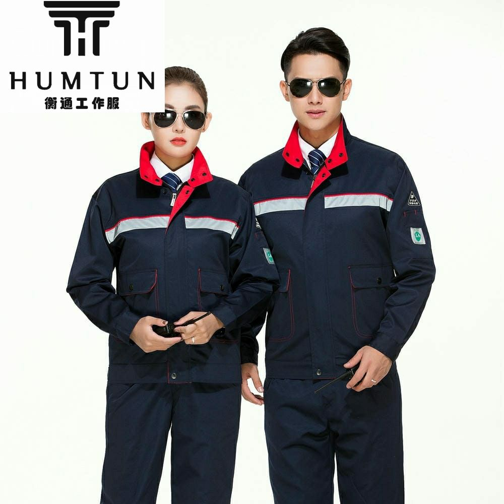 防靜電 全線卡（網(wǎng)格） 春秋長袖工裝 工裝定制